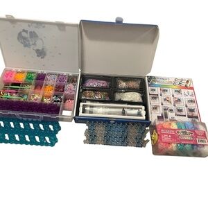 Kids Rainbow Loom Band Organizer Kit with Multicolor Bands